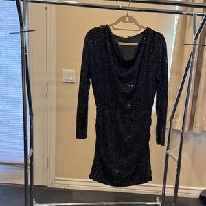 Glamorous Black Sequin Long Sleeve Dress